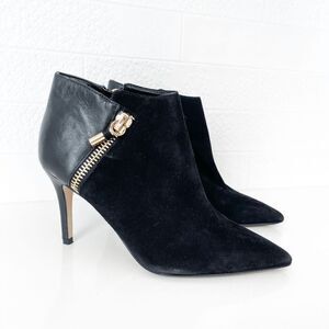 Marc Fisher Womens Suede Pointed Toe Stiletto Heel Ankle Boots Black 6.5